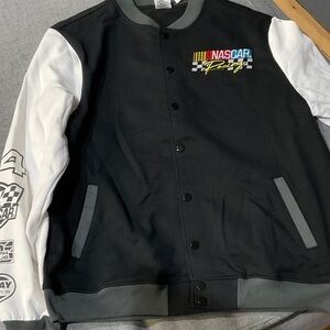 Nascar Black and White Bomber Jacket